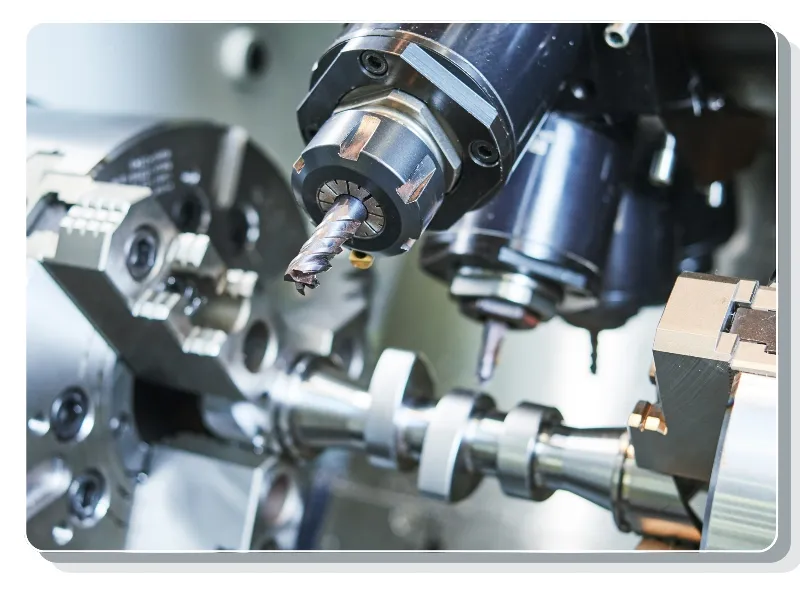 Turn-mill centre tooling machining a turned metal component