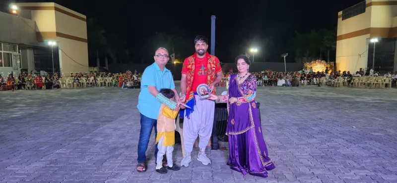 Shiv Om team celebrating Navaratri Utsav at company grounds, Jamnagar
