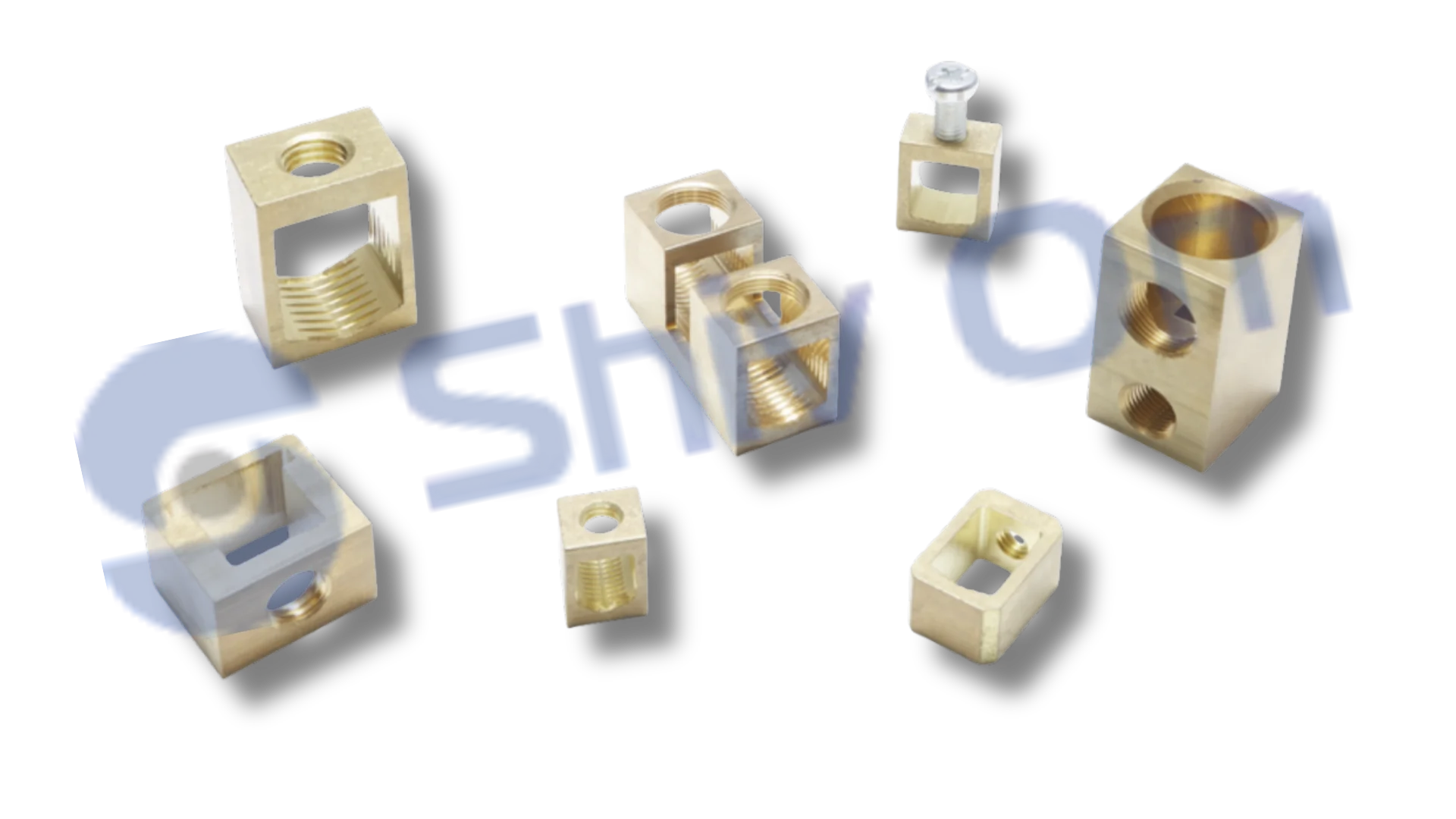 Brass circuit breaker terminal components for electrical distribution and industrial switchgear applications