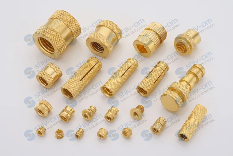 Precision brass knurling inserts for plastic molding and fastening applications