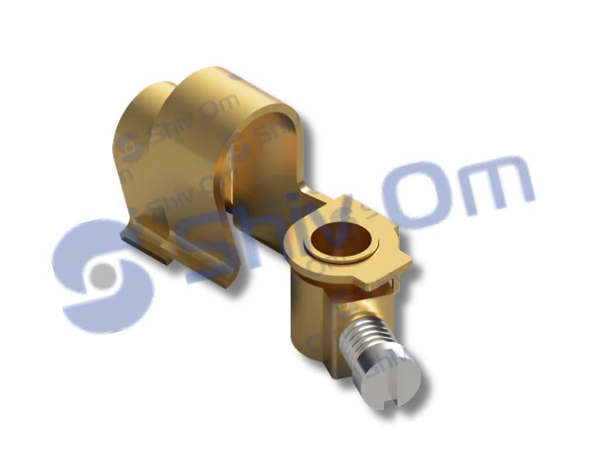 Brass stamped electrical terminal assembly with screw for power connection systems