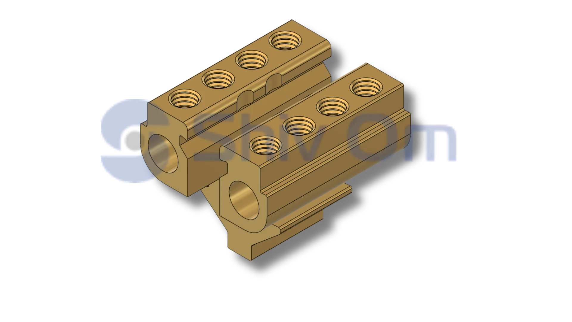 Brass terminal bar block set for electrical distribution systems