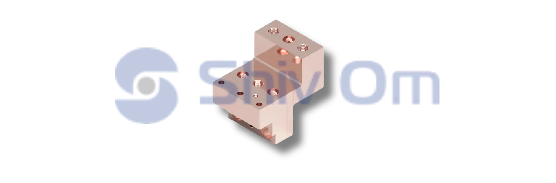 Compact copper electrode block, precision CNC machined component for electrical and industrial systems