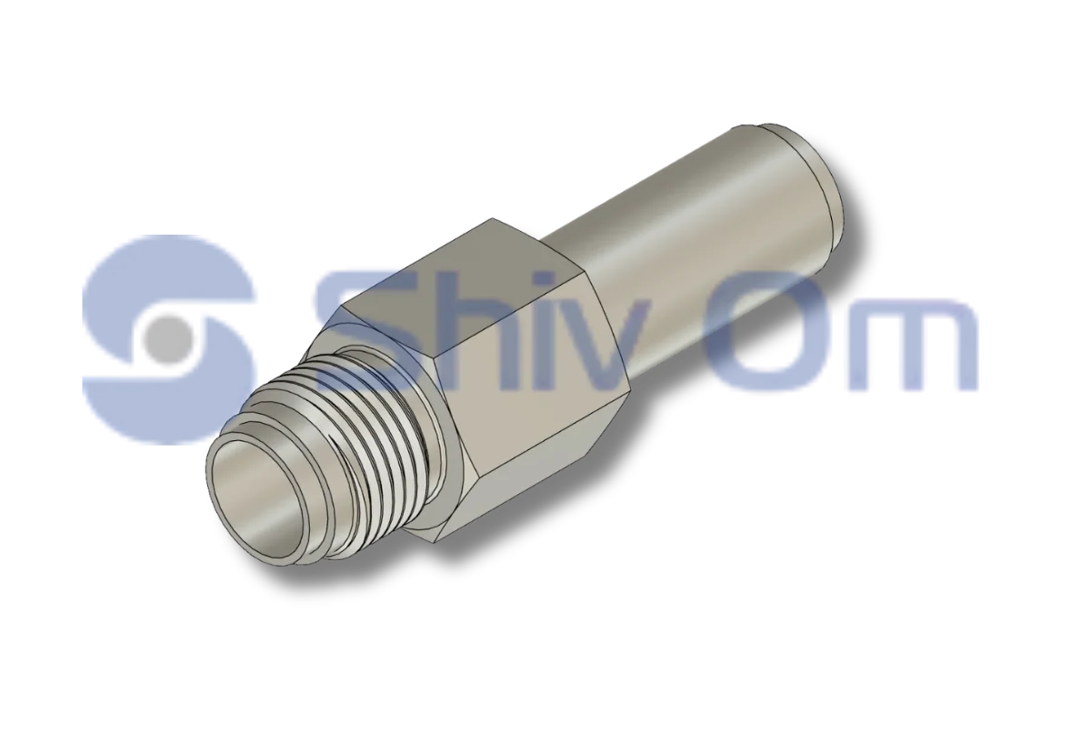 Custom CNC turned aluminium component with threaded end for precision engineering applications