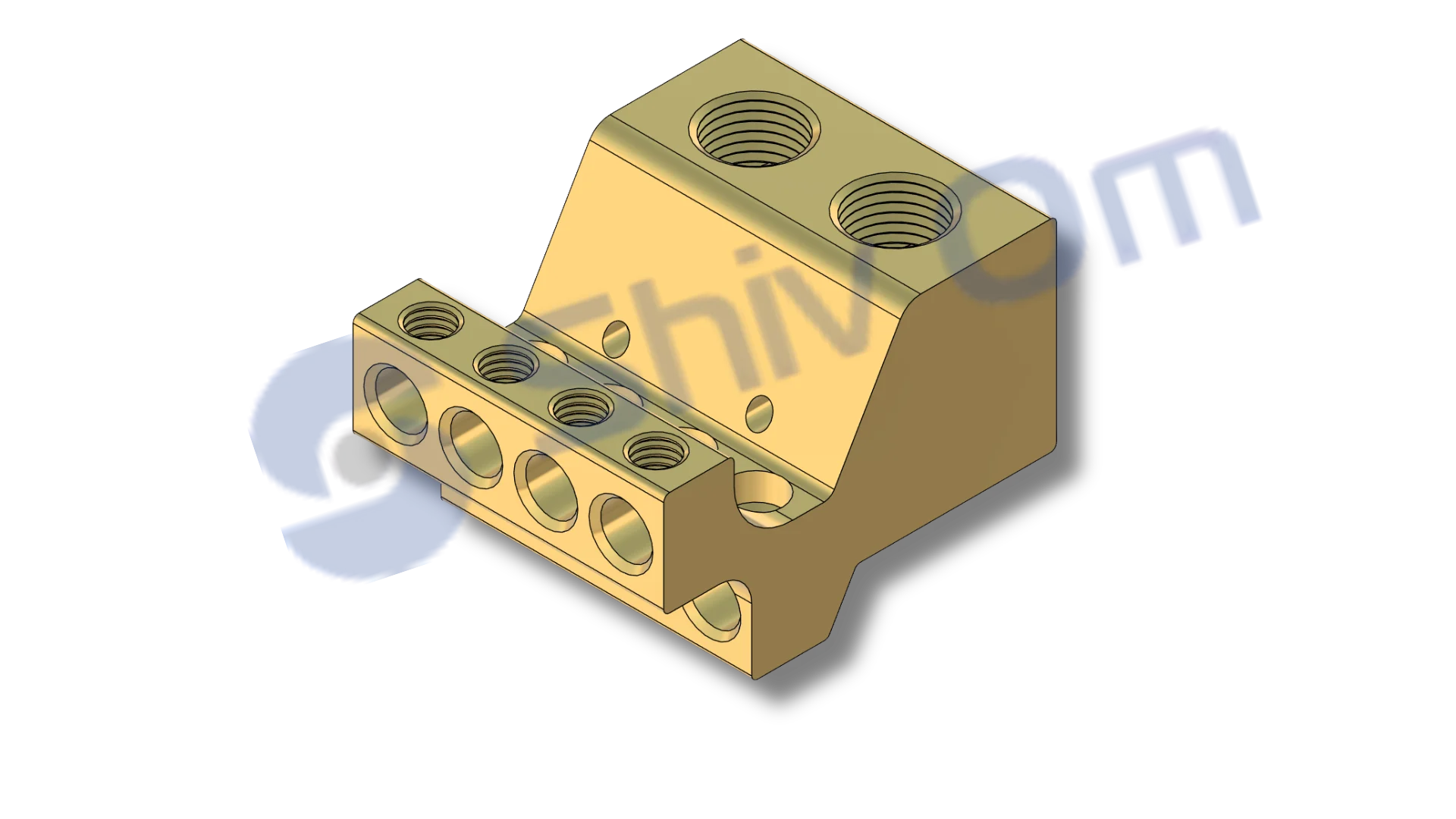 Multi-port brass terminal block for electrical wiring applications