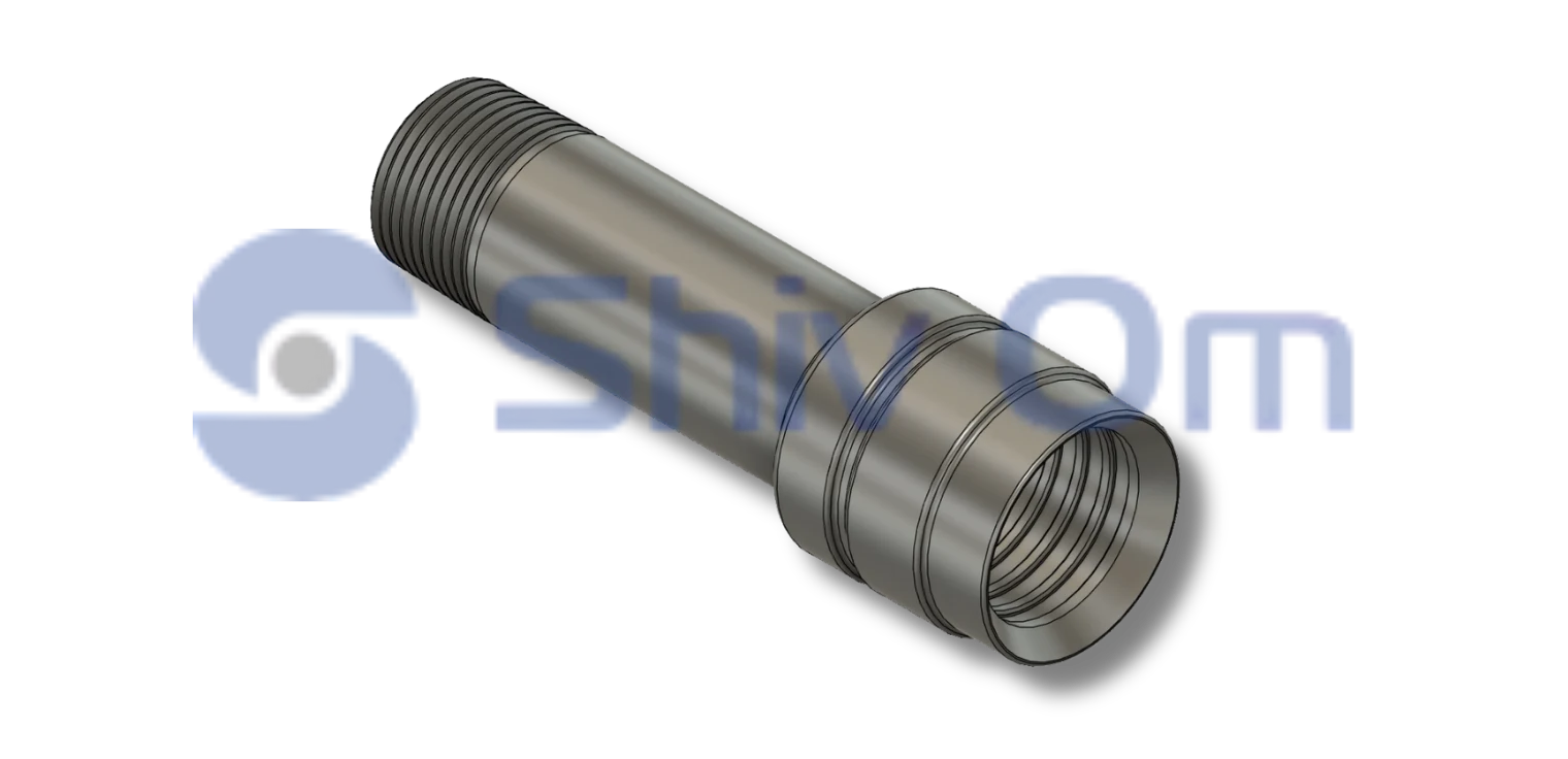 CNC machined stainless steel threaded adapter with precision internal threading