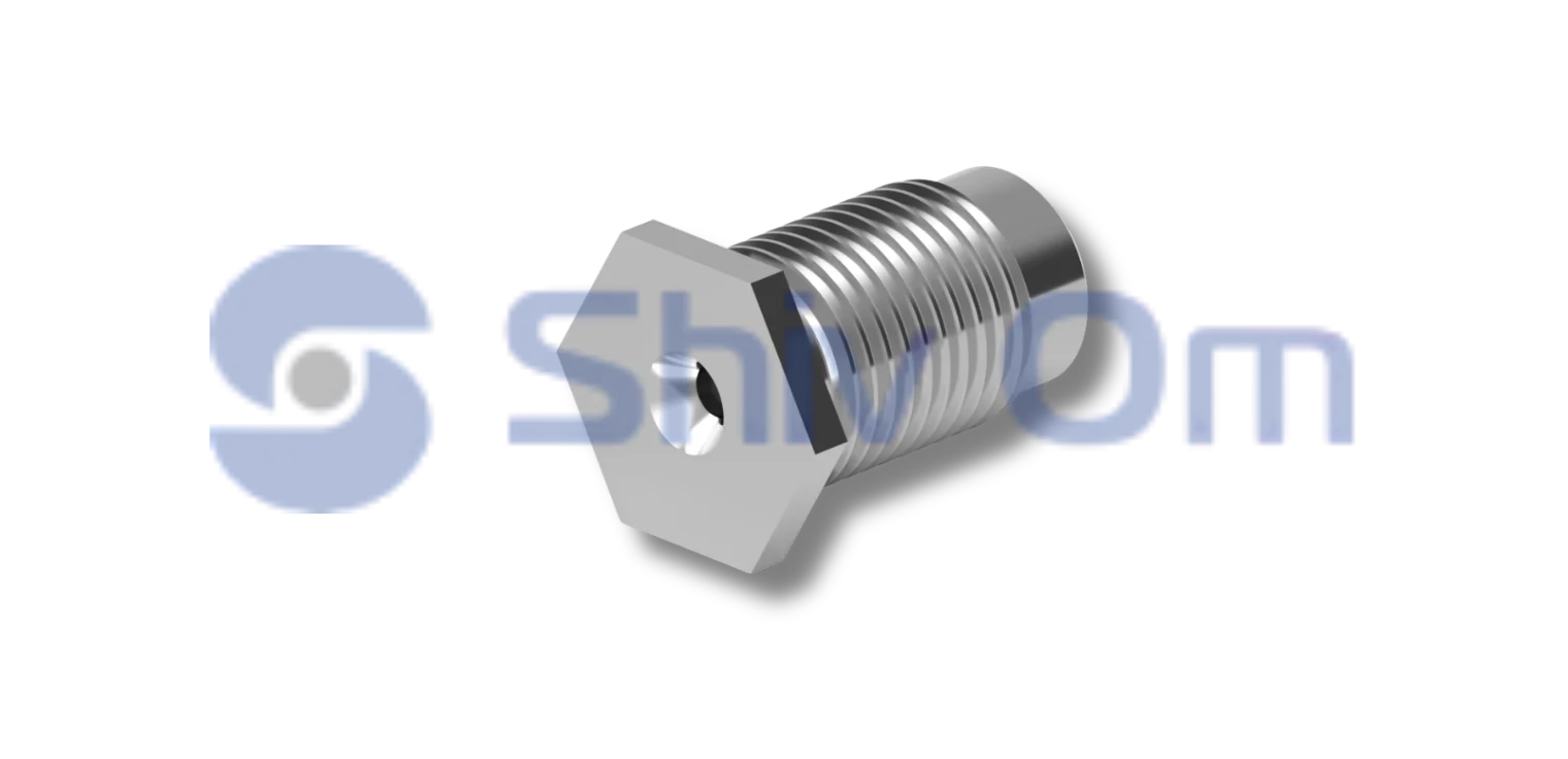 Stainless steel threaded plug fitting with hex head CNC machined