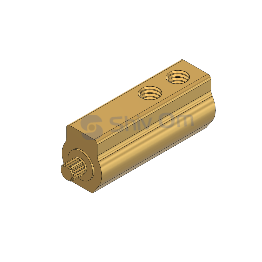Precision machined brass terminal component for electrical assemblies