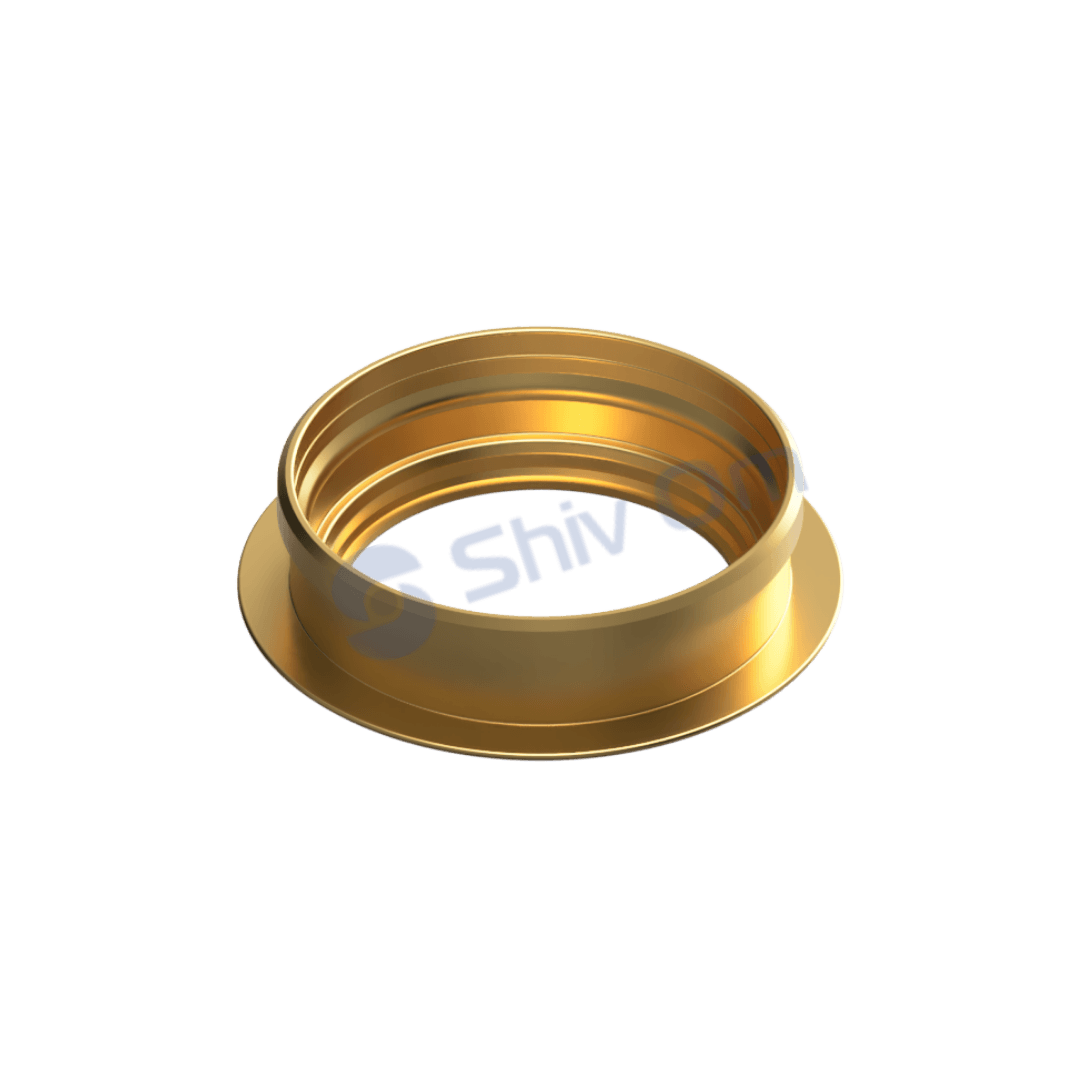 Precision machined threaded brass collar